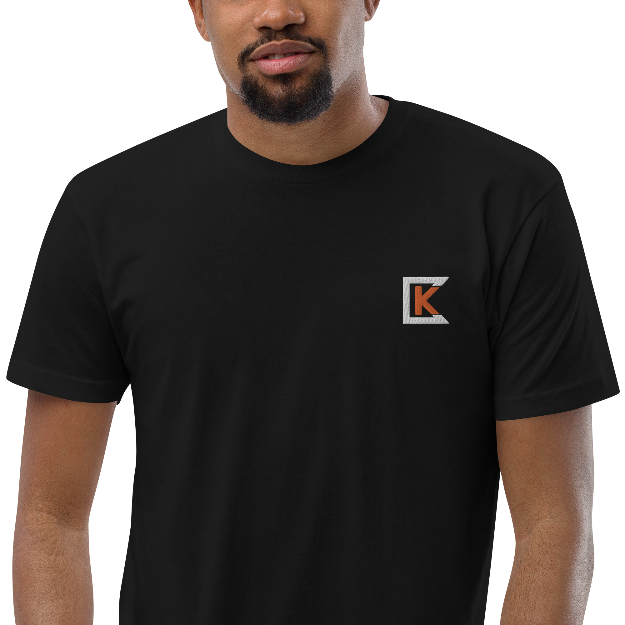 mens fitted t shirt black zoomed in 641d245873697